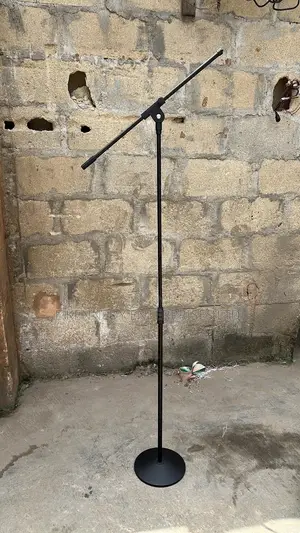 Professional Microphone Iron Round Base Stand With Holder/ Long Neck