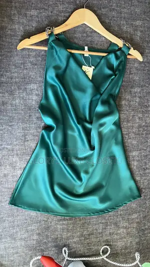 Satin Cowl-Neck Mini Dress
