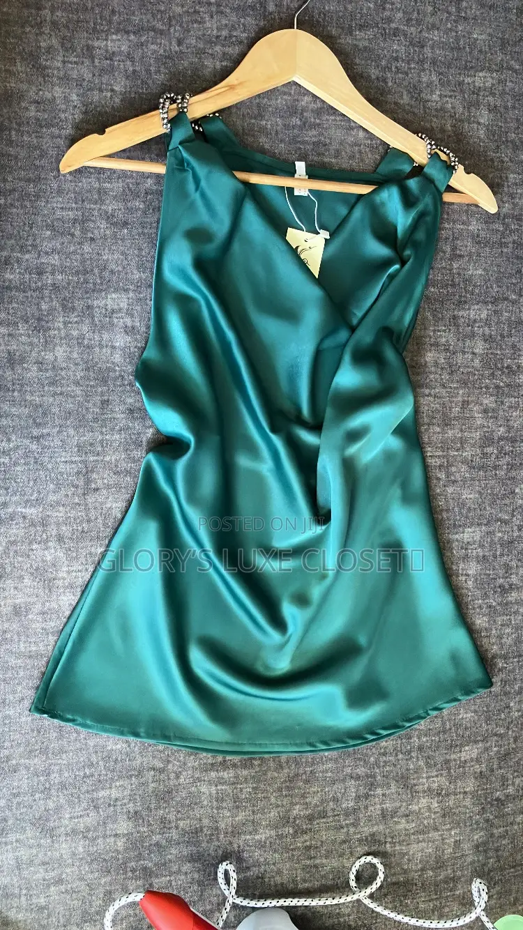 Satin Cowl-Neck Mini Top