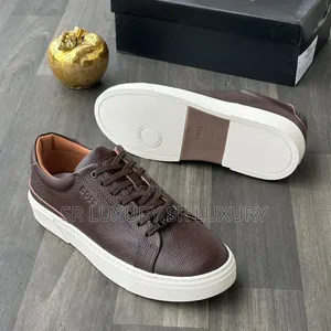 BOSS Men’s Premium Low-Top Lace-Up Casual Sneakers