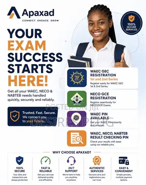 2026 Waec Neco Gce Registration and Pin Aval. 1st 2nd Series