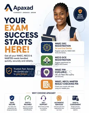 2026 / 2027 Waec Neco Gce Registration and Pin Aval. 1st 2nd Series