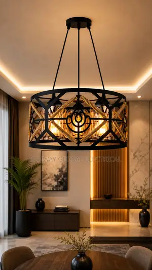 Basket Three Glass Wrought Iron Pendant Light