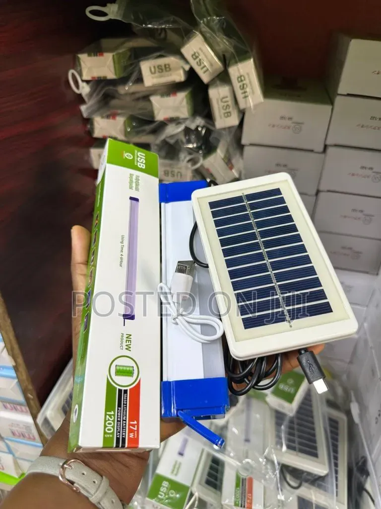 17W Solar Rechargeable LED Emergency Light – (Solar + USB Charging)