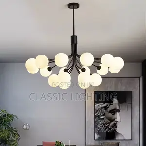 Nordic Glass Ball Chandelier for Living Room Bedroom Dining Room
