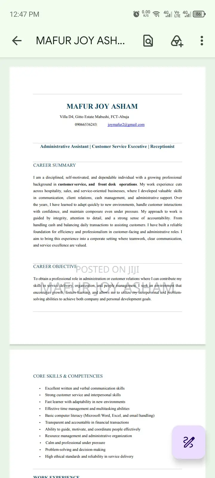 Receptionist