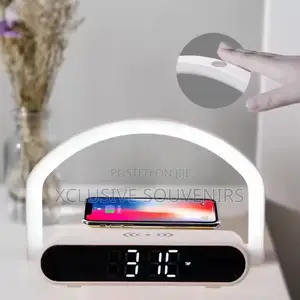 LED Portable Wireless Charging Electronic Clock Time Date Temperature