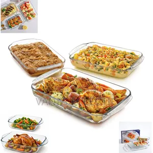 3-Piece Borosilicate Glass Baking Tray