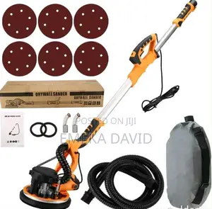 Electric Long-Rod Drywall Sander Kit With a Telescopic Extension Pole.
