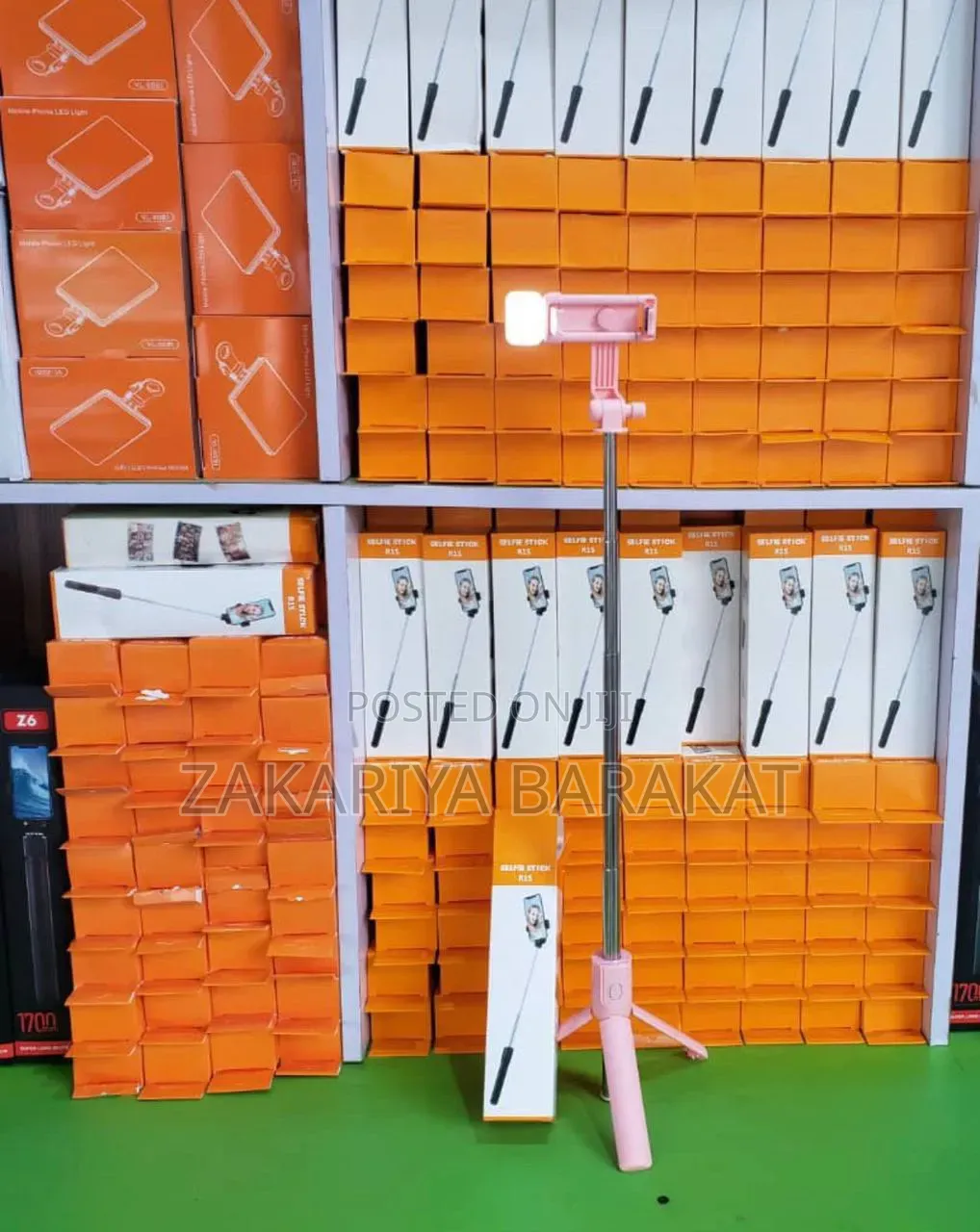 Selfie Stick With Rechargeable Light