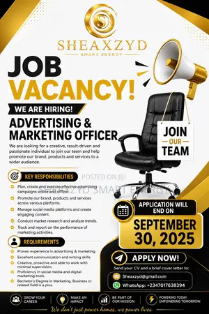 Advertising & Marketing Officer Job Vacancy – Apply Now