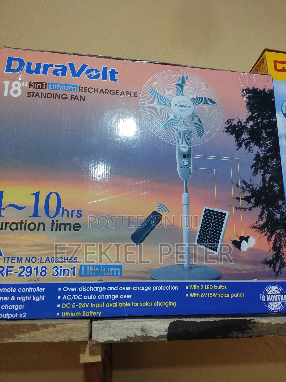 Rechargeable Solar Fan