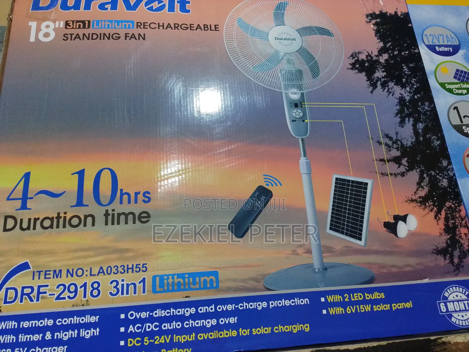 Rechargeable Solar Fan