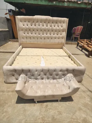 Cream Coloured 6by6 Bed With Its Footrest