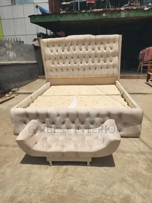 Cream Coloured 6by6 Bed With Its Footrest