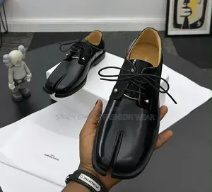 Maison Margiela Tabi Leather Lace Up in Black*