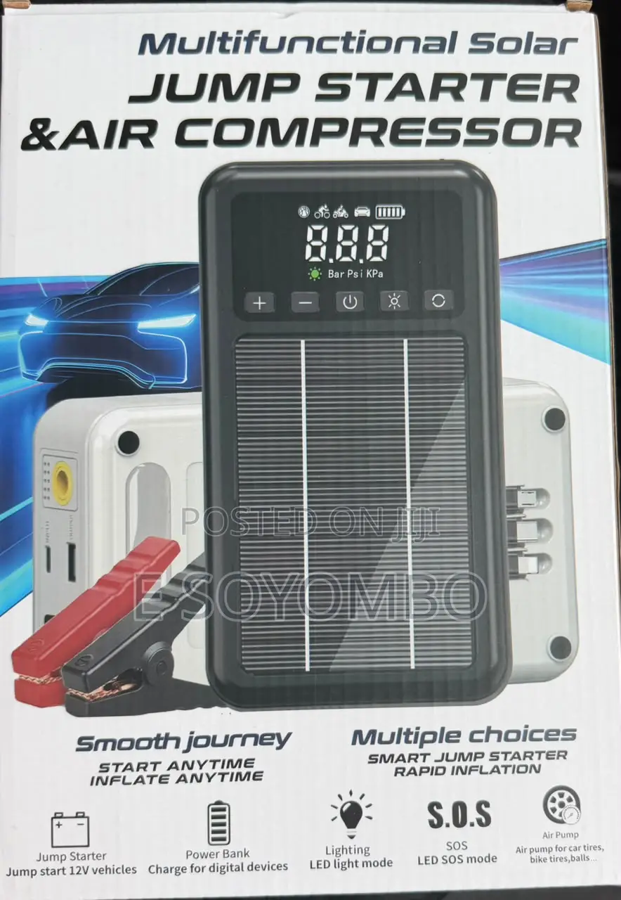 Multifunctional Solar Jump Starter Air Compressor