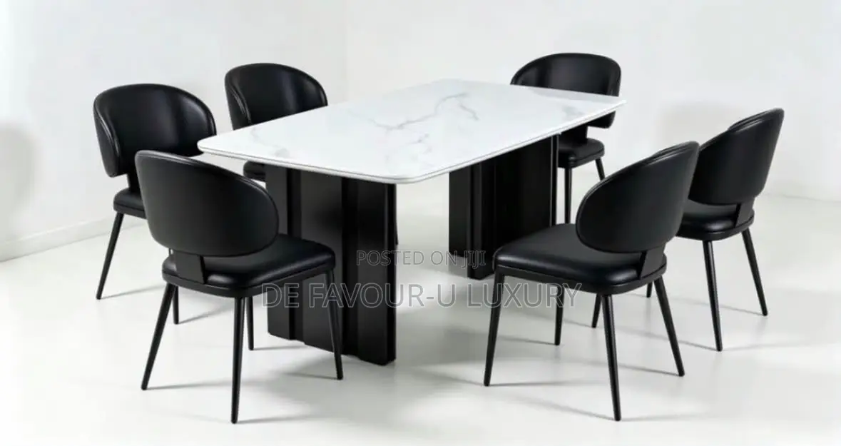 Marble Dining Table by 6 Chairs