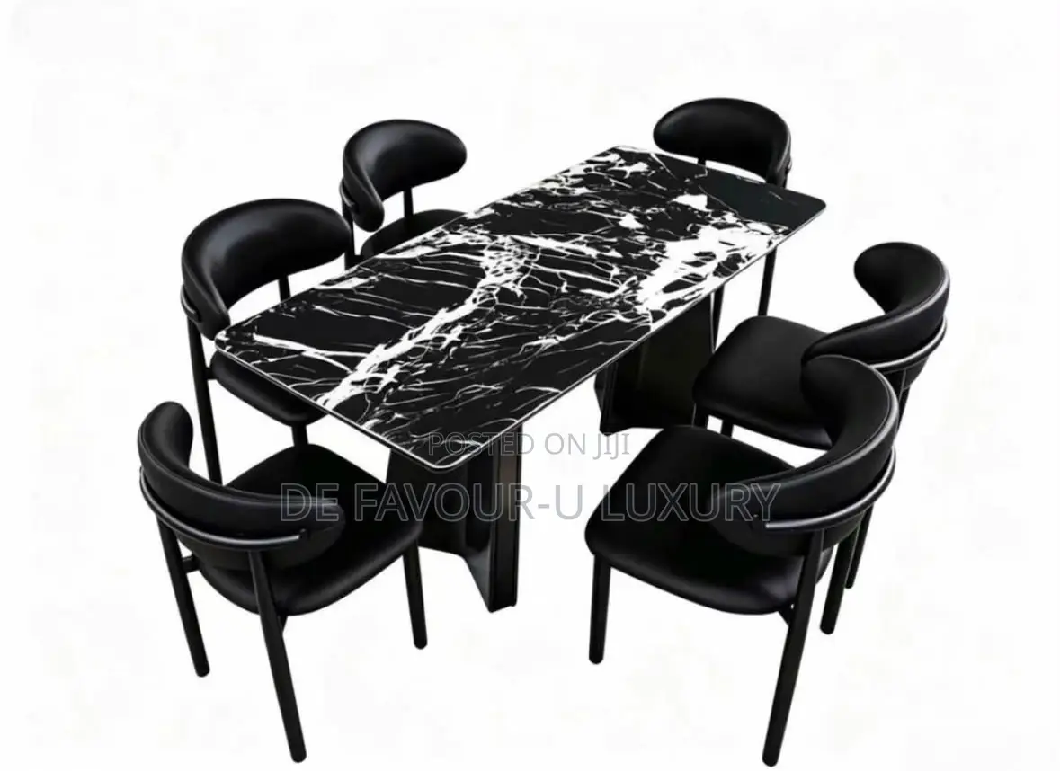 Marble Dining Table by 6 Chairs