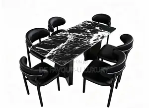 Marble Dining Table by 6 Chairs