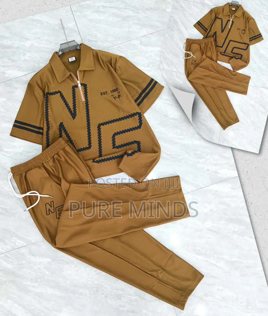 2pcs Set Up/Down Joggers White