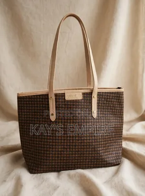 Vintage Houndstooth Tote Bag Large