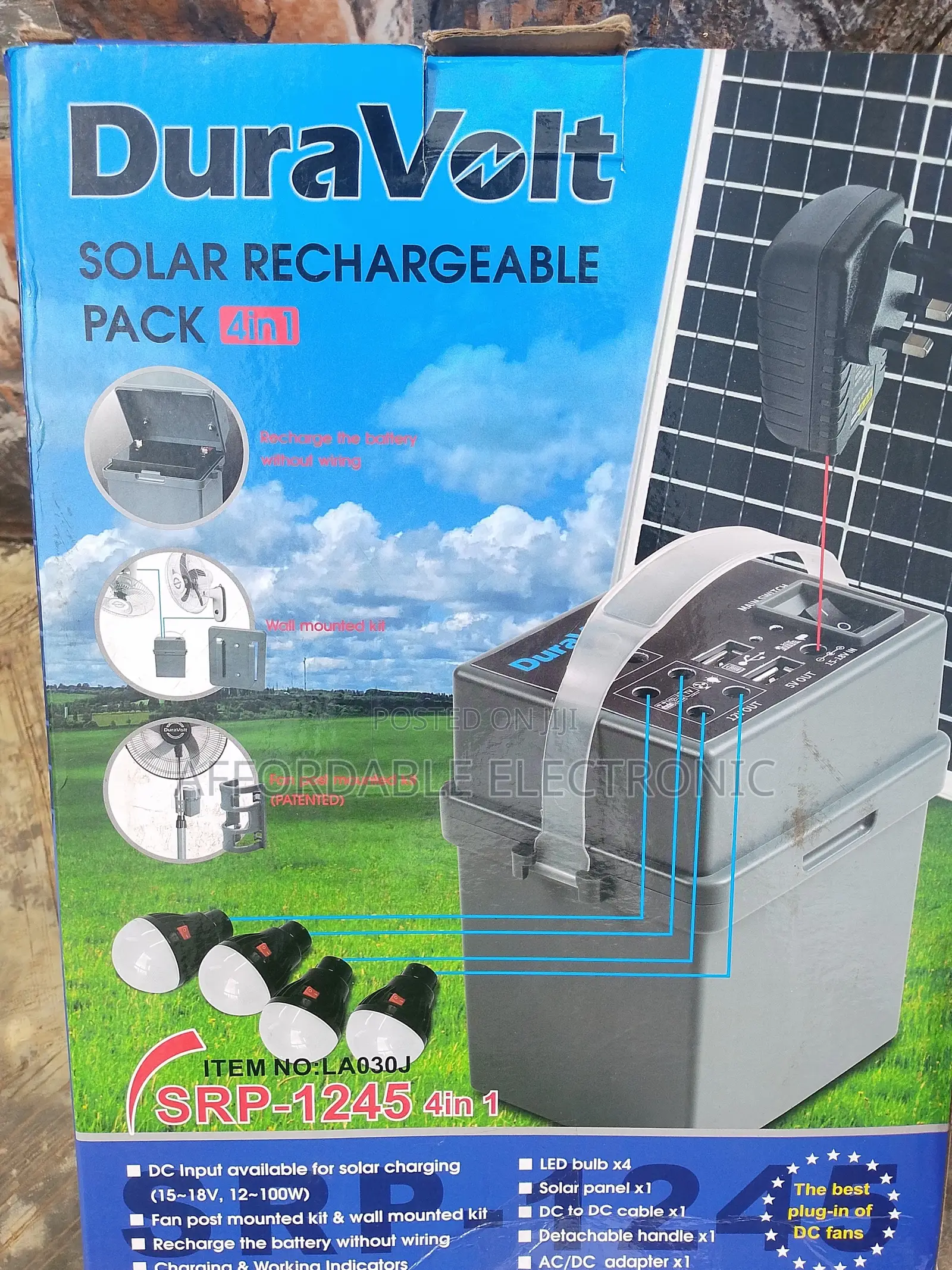 DURAVOLT SRP1245 4 IN 1 Solar Rechargeable – Home Backup Solution