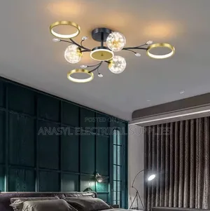 SANDYHA Iron Art Ceiling Chandelier Design LED Lamps for Living Room