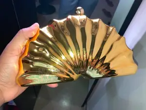 Gold Fan-Shaped Clutch Purse