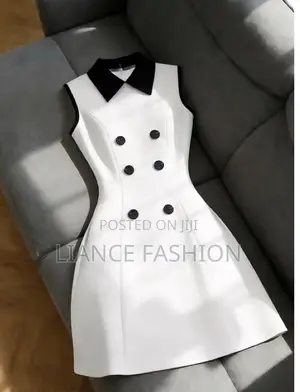 White Dress With a Touch of Black Design