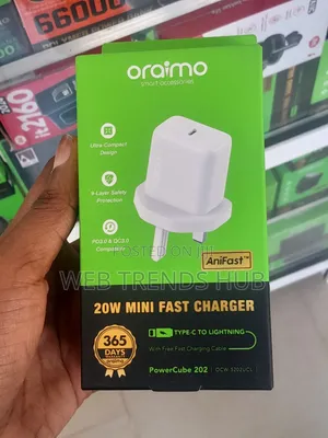 Oraimo 20W PowerCube 202 Charger OCW-5202UCL Type-C to Lightning Cable