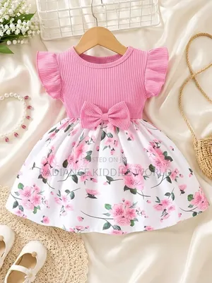 Toddler Sweet Cute Mushroom Trim Dress