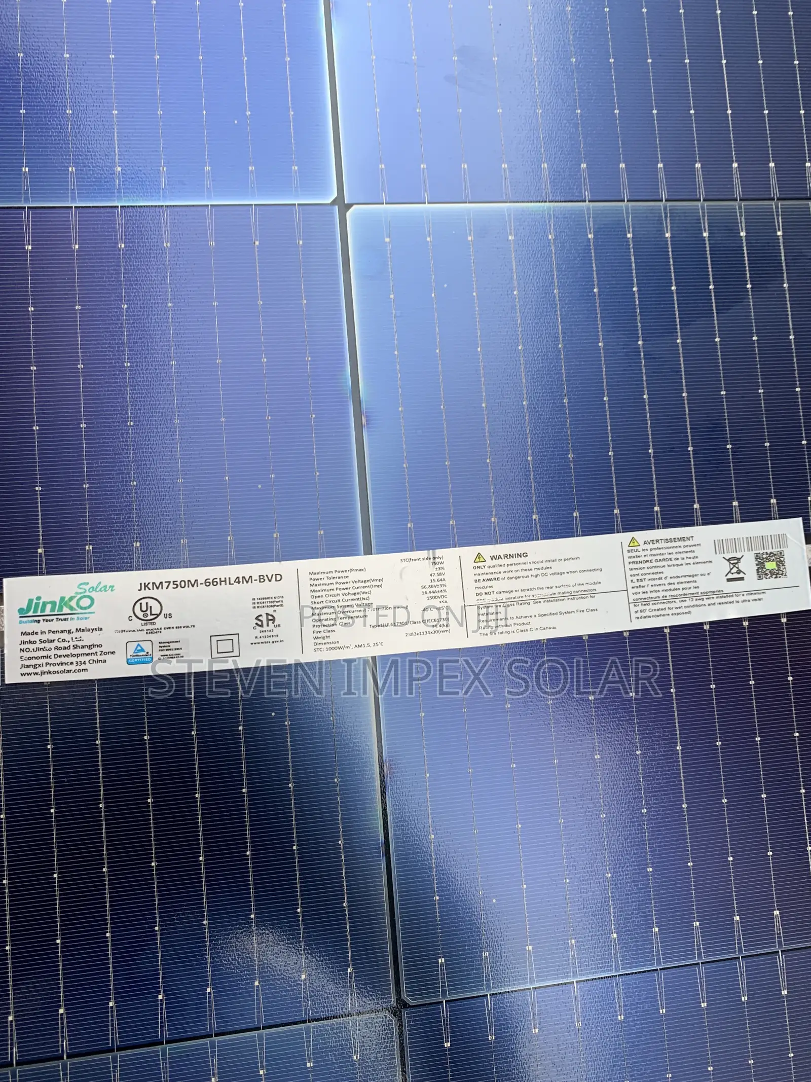 JINKO Solar Panel Mono 750watts