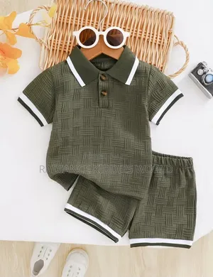 Boys' Summer 2pcs Polo Shirt and Shorts Set
