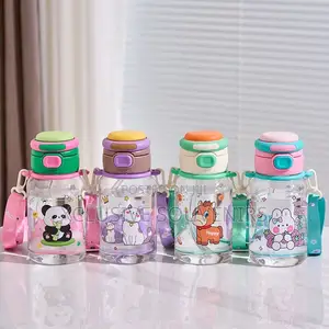 Attractive Cartoon Student PC Material Straw Cup Leak-Proof