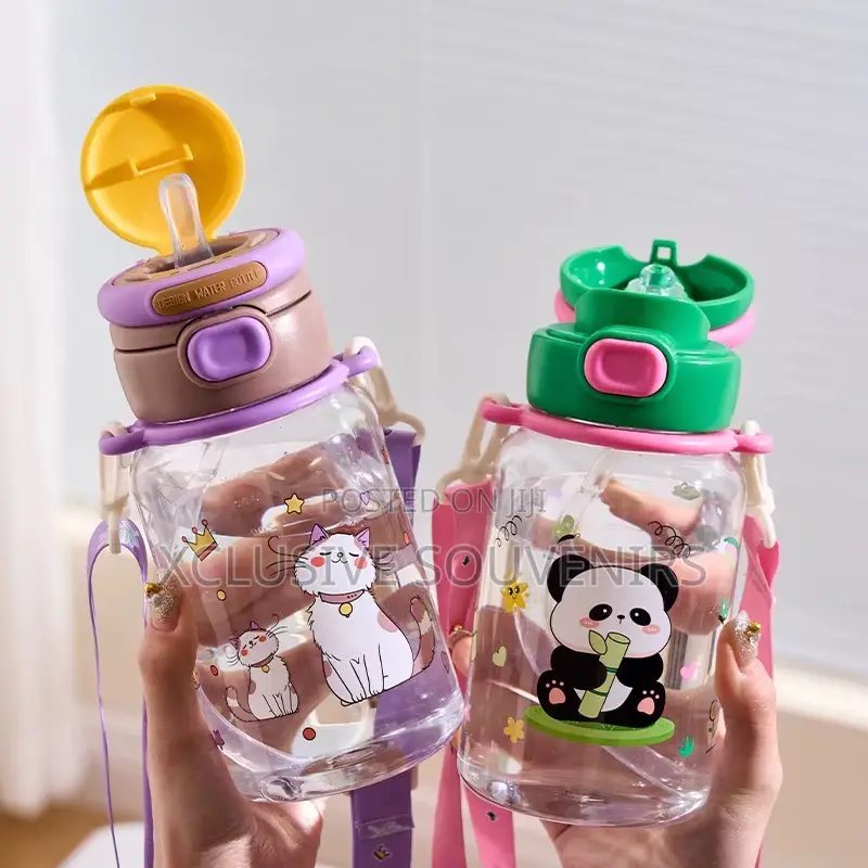 Attractive Cartoon Student PC Material Straw Cup Leak-Proof