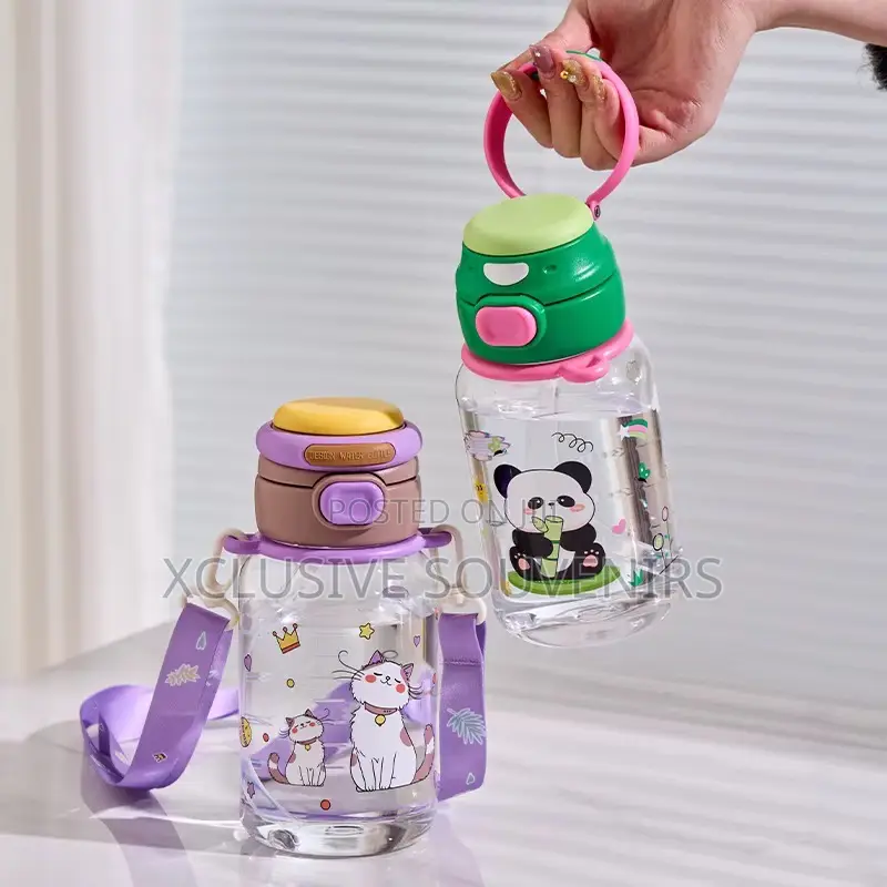 Attractive Cartoon Student PC Material Straw Cup Leak-Proof