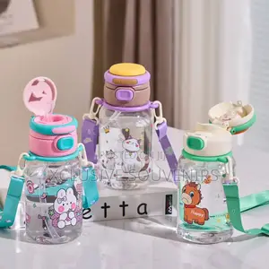 Attractive Cartoon Student PC Material Straw Cup Leak-Proof