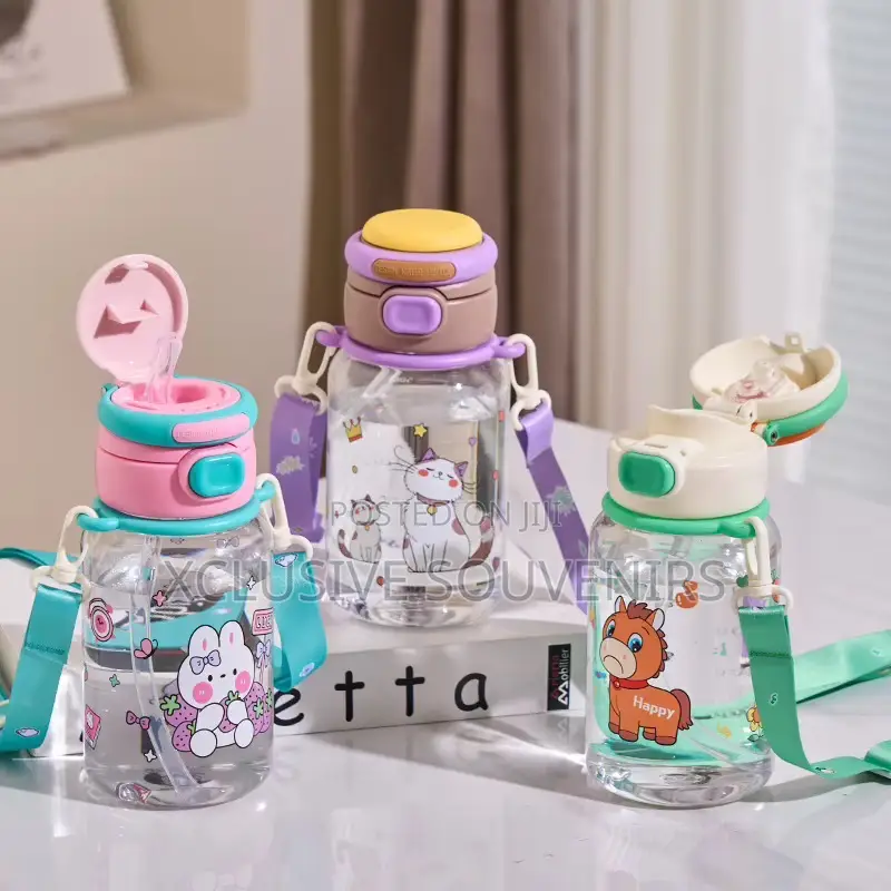 Attractive Cartoon Student PC Material Straw Cup Leak-Proof