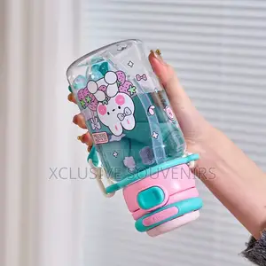 Attractive Cartoon Student PC Material Straw Cup Leak-Proof