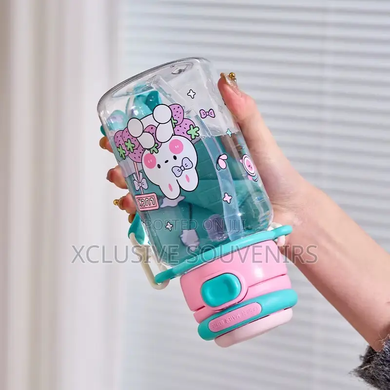 Attractive Cartoon Student PC Material Straw Cup Leak-Proof