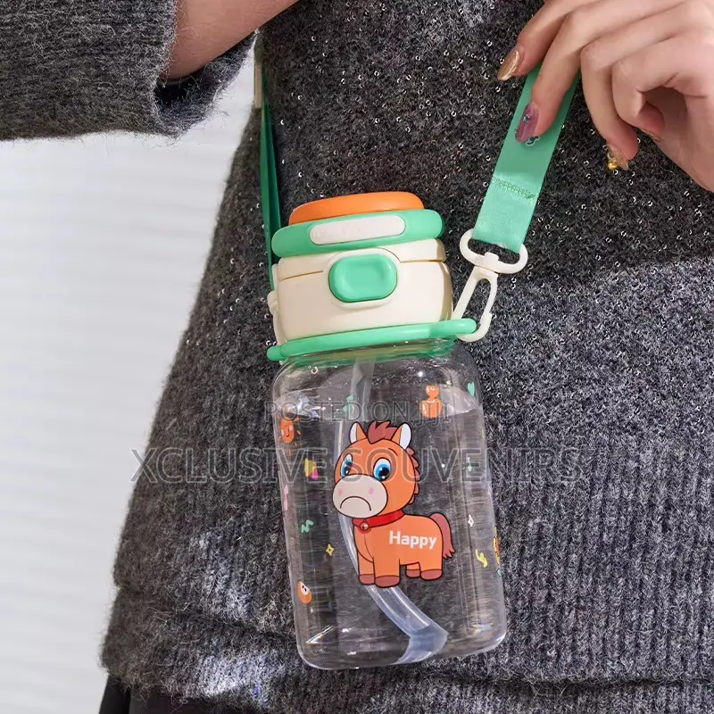 Attractive Cartoon Student PC Material Straw Cup Leak-Proof