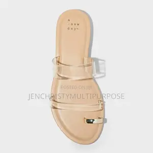 Women's Beige Ankle Strap Flat Sandals