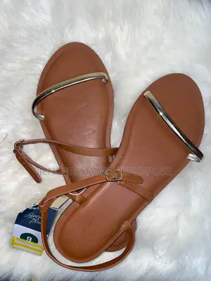 Women's Brown Flat Ankle Strap Sandals