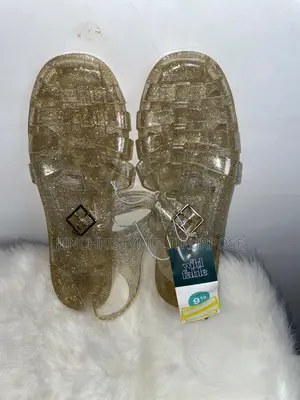 Women's Glitter Flat Slide Sandals With Buckle