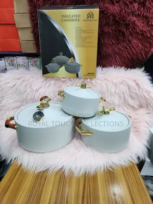 Luxury Insulated Casserole Set – Elegant Gold Handle Design