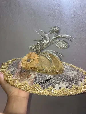 Gold Lace Embellished Fascinator