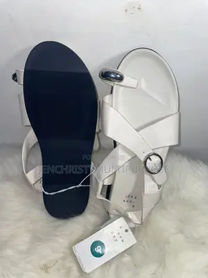 Women's White Criss-Cross Ankle Strap Sandals