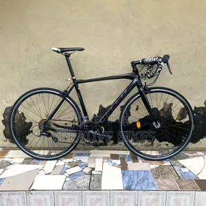 Clean Black Highframe 8speed Road Bike With Carbon Fork, Hand Shifters