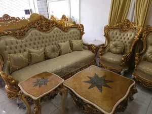 Imported Egyptian Royal Dining Set With 2 Side Tables